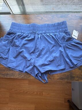 FP Movement by Free People Periwinkle Athletic Shorts with Elastic Waist